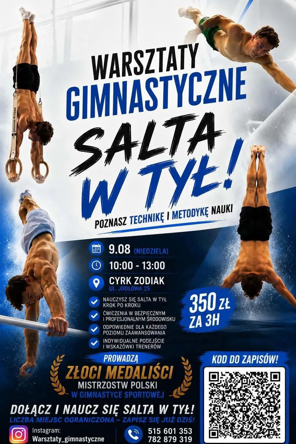 Plakat wydarzenia: Warsztaty Gimnastyczne: Salto w Tył